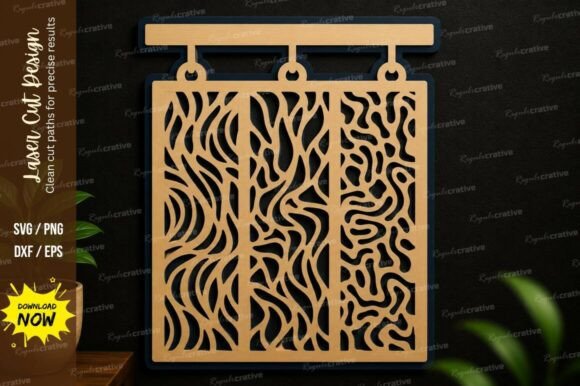 Abstract Panel Wall Art SVG Laser Cut for Modern Design