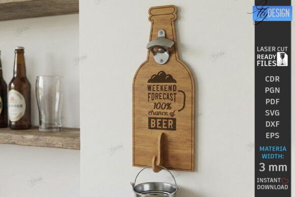 Beer Bottle Opener Laser Cut | Wall Decor & Bar Signs