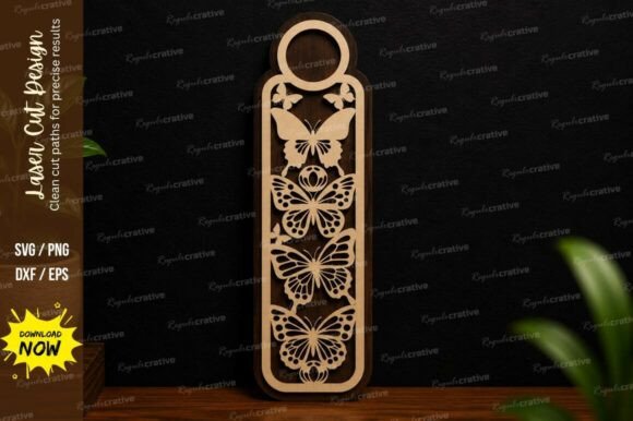 Butterfly Ornament Bookmark SVG Laser Design