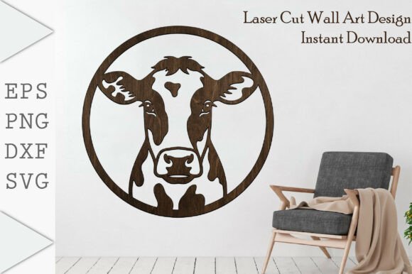 Charming Holstein Cow Wall Art SVG for Creative Projects