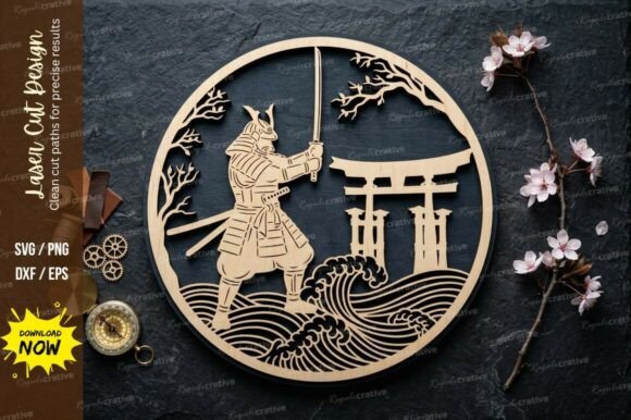 Create H1 From Samurai Scene Frame Laser Cut Svg MAXIMUM 60 CHARACTERS with Rules Natural, not keyword stuffing, Plain text title only, no list, no explanation, no quotes, no markdown