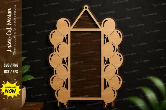 Create Stunning Decor with Balloon Hanging Frame SVG Laser Cut Wall
