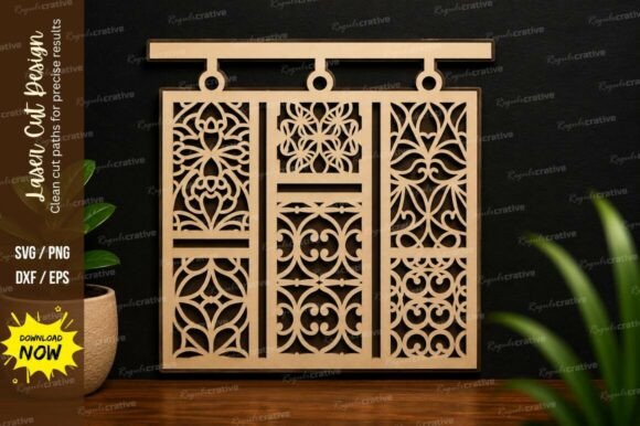 Elegant Decorative Panel Hanging Laser Cut SVG Designs