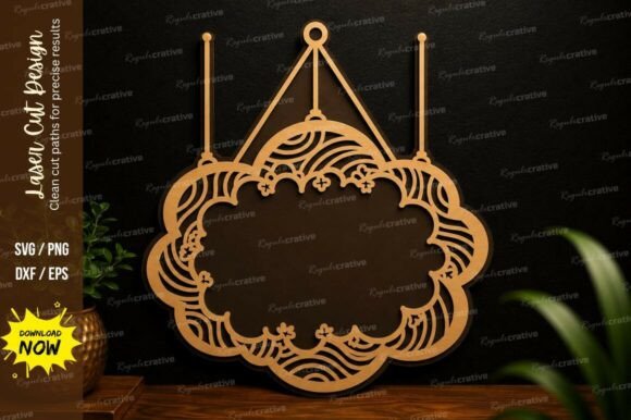 Elegant Hanging Decorative Sign Laser Cut SVG
