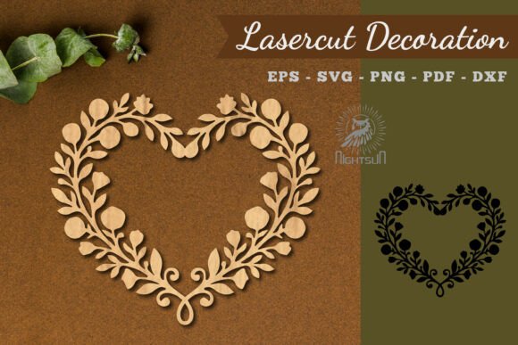 Floral Heart Shape Lasercut Decoration: A Beautiful Design Asset