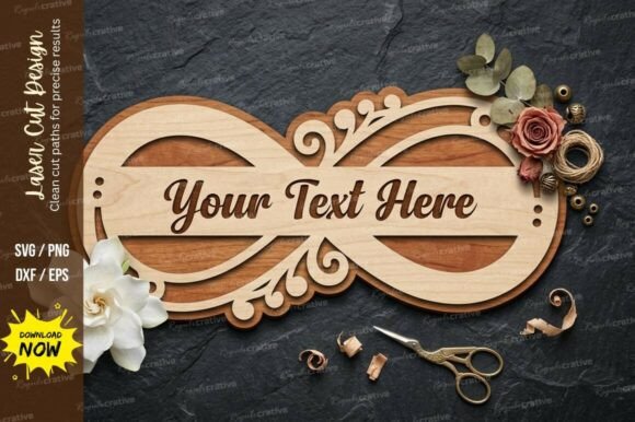 Floral Name Plate Laser Cut Svg Cutting