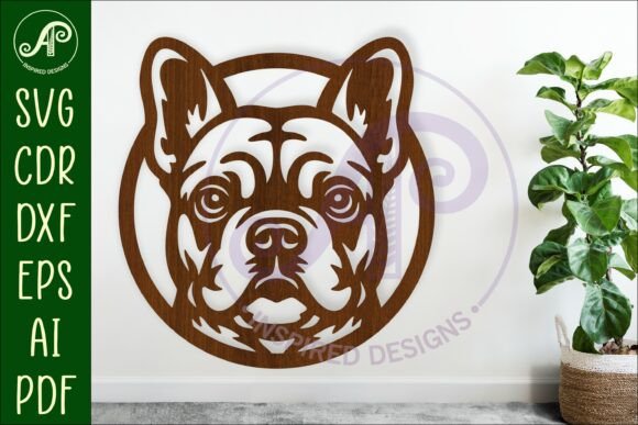 French Bulldog SVG Laser Cut File: Adorable Wall Art