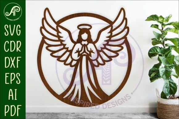 Guardian Angel Name Sign SVG, Praying