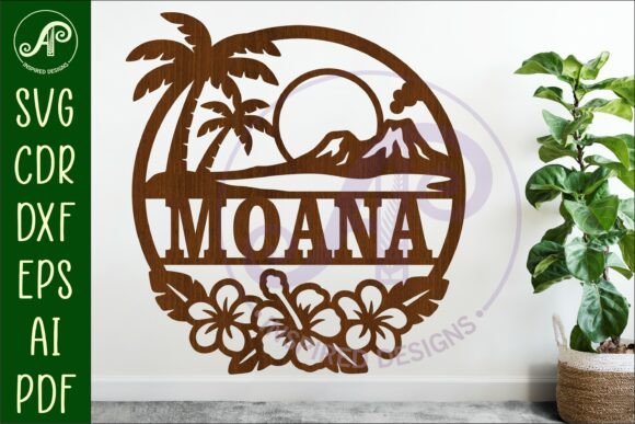 Hawaiian Tropical Name Sign SVG Island