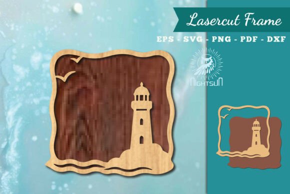 Ocean Frame Lasercut Decoration SVG 3
