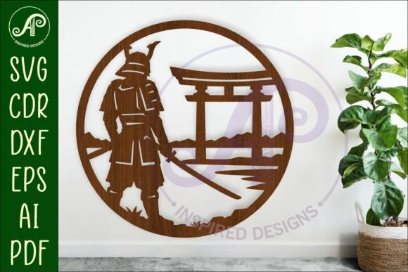 Samurai Wall Art SVG Laser Cut File